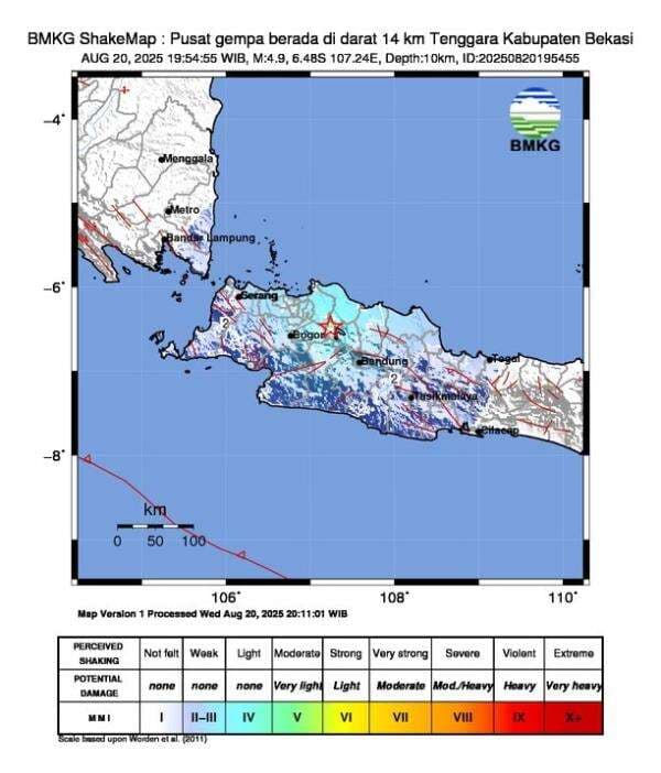 Gempa Bekasi M4,9 Berpusat di Darat, BMKG: Hati-Hati Gempa Susulan Gempa Bekasi M4,9 Berpusat di Darat, BMKG: Hati-Hati Gempa Susulan