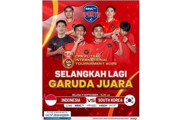Live di MNCTV! Timnas Futsal Indonesia Vs Korsel di Semifinal CFA International Tournament 2025 Live di MNCTV! Timnas Futsal Indonesia Vs Korsel di Semifinal CFA International Tournament 2025