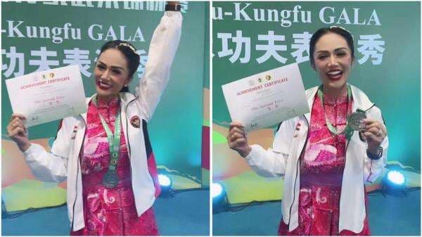 Hore! Kris Dayanti Raih Medali Silver dalam Kejuaraan Wushu di China Hore! Kris Dayanti Raih Medali Silver dalam Kejuaraan Wushu di China