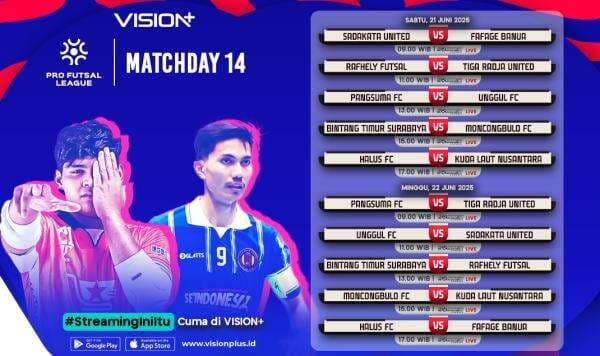 Aksi dan Ambisi Jadi Satu! Pro Futsal League 2024/25 Matchday 14 di VISION+ Aksi dan Ambisi Jadi Satu! Pro Futsal League 2024/25 Matchday 14 di VISION+