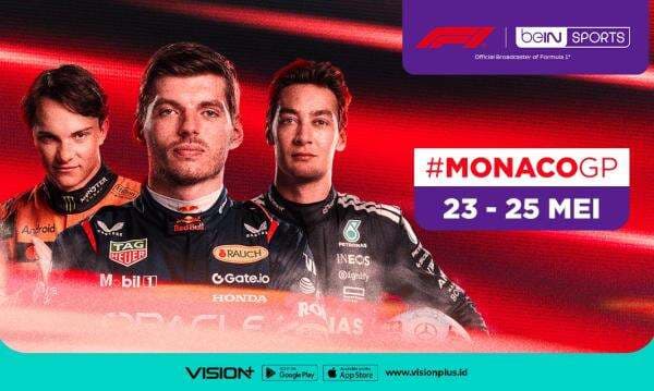 Aksi Sengit di Sirkuit Legendaris Monaco! Ini Jadwal dan Link Streaming F1 Monaco GP 2025 di VISION+ Aksi Sengit di Sirkuit Legendaris Monaco! Ini Jadwal dan Link Streaming F1 Monaco GP 2025 di VISION+