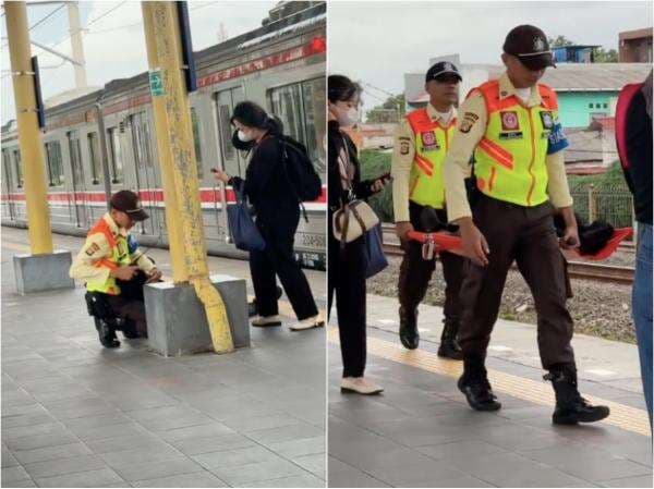 Viral Aksi Sigap Satpam KRL Bantu Penumpang Pingsan, Tuai Pujian Warganet Viral Aksi Sigap Satpam KRL Bantu Penumpang Pingsan, Tuai Pujian Warganet