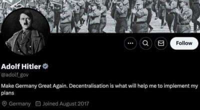 Akun Adolf Hitler Dapat Centang Abu-Abu di X Bikin Heboh Warganet Akun Adolf Hitler Dapat Centang Abu-Abu di X Bikin Heboh Warganet