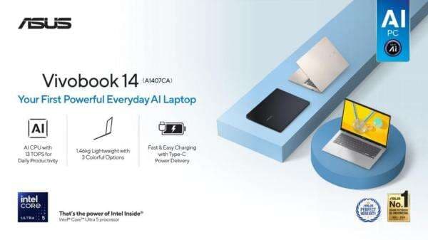 ASUS Vivobook 14 (A1407CA), Laptop Ringan Bertenaga Intel Core Ultra dengan Fitur AI ASUS Vivobook 14 (A1407CA), Laptop Ringan Bertenaga Intel Core Ultra dengan Fitur AI