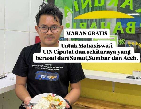 Viral, Mahasiswa UIN Ciputat Dsk Korban Banjir Sumatera Boleh Makan Gratis di Warteg Ini Viral, Mahasiswa UIN Ciputat Dsk Korban Banjir Sumatera Boleh Makan Gratis di Warteg Ini