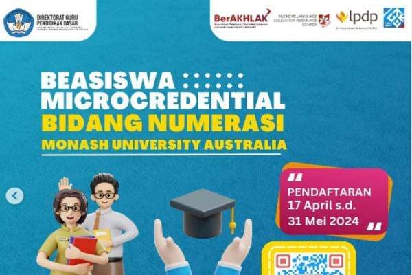 Beasiswa Microcredential untuk Guru di Monash University Dibuka, Deadline 31 Mei 2024 Beasiswa Microcredential untuk Guru di Monash University Dibuka, Deadline 31 Mei 2024