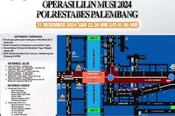 Urai Kemacetan di Jembatan Ampera, Ini Rekayasa Lalu Lintas di Palembang pada Malam Tabun Baru 2025 Urai Kemacetan di Jembatan Ampera, Ini Rekayasa Lalu Lintas di Palembang pada Malam Tabun Baru 2025