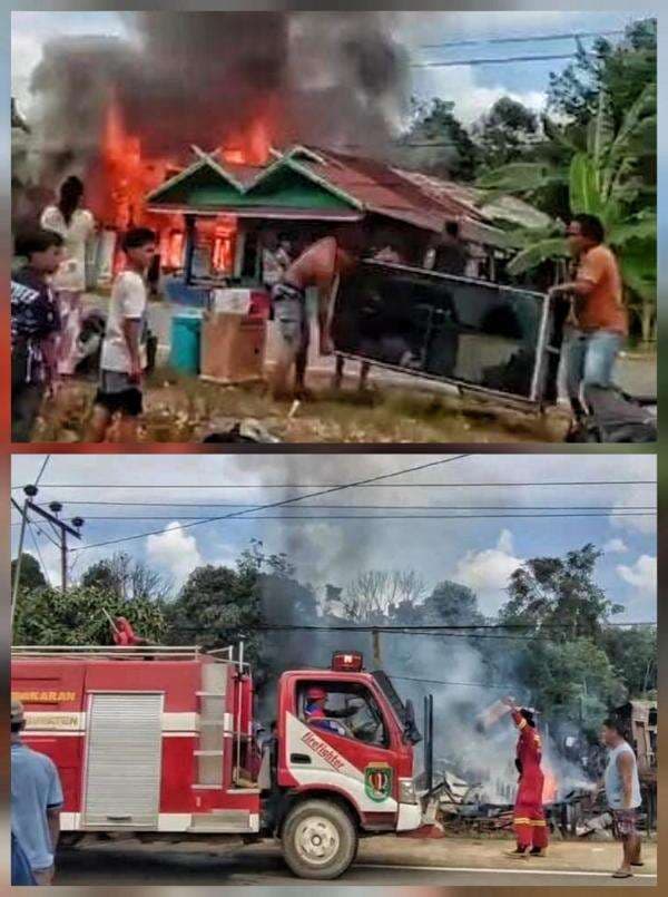 Dua Rumah Kayu di Katingan Ludes Dilalap Api, Warga Panik Selamatkan Harta Benda Dua Rumah Kayu di Katingan Ludes Dilalap Api, Warga Panik Selamatkan Harta Benda