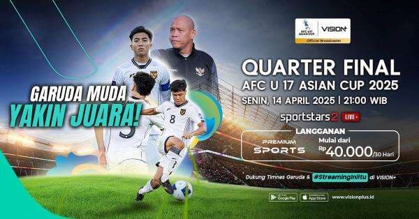 Begini Cara Nonton Live Streaming Timnas Indonesia U-17 vs Korea Utara U-17 di Perempatfinal Piala Asia U-17 2025, Klik di Sini! Begini Cara Nonton Live Streaming Timnas Indonesia U-17 vs Korea Utara U-17 di Perempatfinal Piala Asia U-17 2025, Klik di Sini!