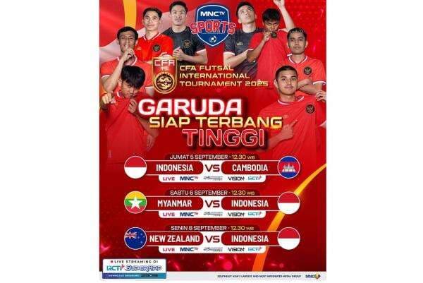 Jadwal Siaran Langsung Timnas Futsal Indonesia Vs Kamboja di CFA International Tournament 2025 Siang Ini Jadwal Siaran Langsung Timnas Futsal Indonesia Vs Kamboja di CFA International Tournament 2025 Siang Ini