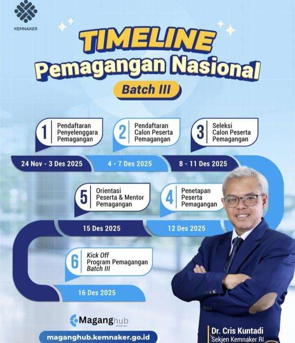 Siap-Siap, Program Magang Nasional Batch 3 Segera Dibuka untuk Lulusan Perguruan Tinggi Siap-Siap, Program Magang Nasional Batch 3 Segera Dibuka untuk Lulusan Perguruan Tinggi
