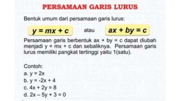 10 Contoh Soal Persamaan Garis Lurus Beserta Pembahasannya 10 Contoh Soal Persamaan Garis Lurus Beserta Pembahasannya