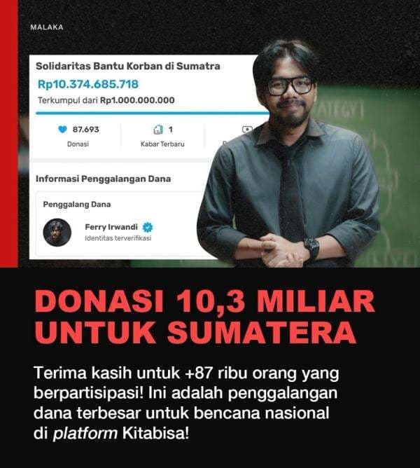 Ferry Irwandi Sukses Galang Dana Donasi Rp10 Miliaran untuk Korban Banjir Sumatera Ferry Irwandi Sukses Galang Dana Donasi Rp10 Miliaran untuk Korban Banjir Sumatera