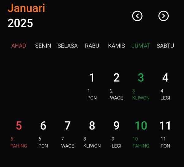 Unduh Kalender Jawa 2025 Lengkap dengan Weton dan Hari Pasaran Unduh Kalender Jawa 2025 Lengkap dengan Weton dan Hari Pasaran