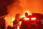 Diduga Korsleting Listrik, 4 Kios di Cipanas Cianjur Ludes Terbakar