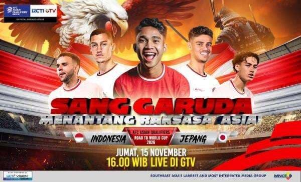 Live di GTV! Ini Jadwal Timnas Indonesia vs Jepang di Kualifikasi Piala Dunia 2026 Live di GTV! Ini Jadwal Timnas Indonesia vs Jepang di Kualifikasi Piala Dunia 2026