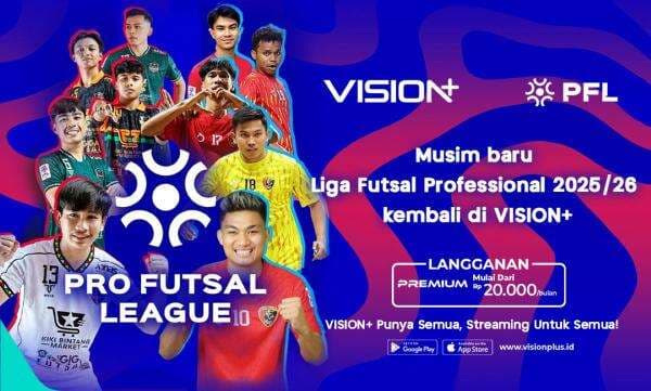 Jadwal dan Link Live Streaming Pro Futsal League Indonesia 2025-2026, Live di Vision+! Jadwal dan Link Live Streaming Pro Futsal League Indonesia 2025-2026, Live di Vision+!