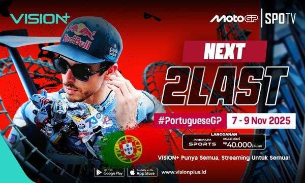 Jadwal dan Link Live Streaming MotoGP Portugal 2025 di Vision+, Klik di Sini! Jadwal dan Link Live Streaming MotoGP Portugal 2025 di Vision+, Klik di Sini!