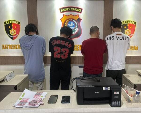 Edarkan Uang Palsu untuk Beli Narkoba, 4 Pemuda di Kendari Ditangkap Polisi