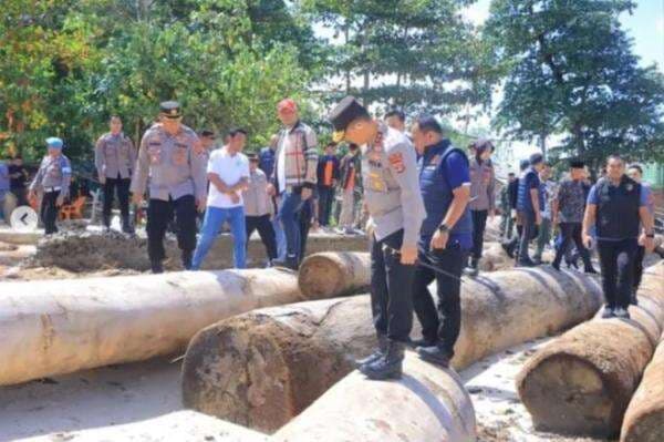 Kapolda Lampung Turun Langsung Cek Ribuan Kayu Gelondongan Terdampar di Pesisir Barat Kapolda Lampung Turun Langsung Cek Ribuan Kayu Gelondongan Terdampar di Pesisir Barat