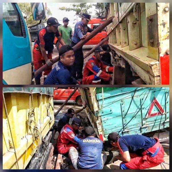 Truk Terperosok Dua Hari di Jl. Adonis Samad Palangka Raya, Tim Rescue Damkar Berhasil Evakuasi Truk Terperosok Dua Hari di Jl. Adonis Samad Palangka Raya, Tim Rescue Damkar Berhasil Evakuasi
