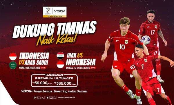 Jadwal dan Link Live Streaming Vision+ Timnas Indonesia di Putaran 4 Kualifikasi Piala Dunia 2026, Klik di Sini! Jadwal dan Link Live Streaming Vision+ Timnas Indonesia di Putaran 4 Kualifikasi Piala Dunia 2026, Klik di Sini!