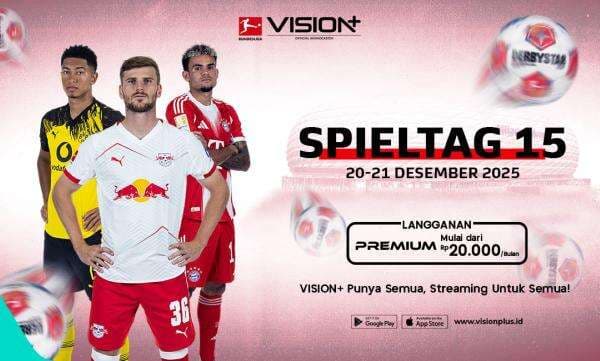 Jadwal dan Link Live Streaming Matchday Ke-15 Bundesliga 2025-2026 di Vision+ Jadwal dan Link Live Streaming Matchday Ke-15 Bundesliga 2025-2026 di Vision+