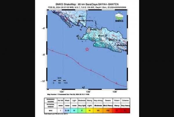 Gempa Bumi Berkekuatan Magnitudo 5,7 di Bayah Banten, BMKG: Hati-hati Gempa Susulan