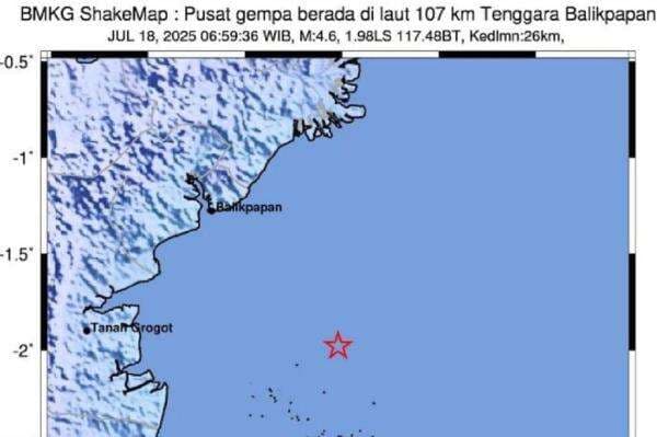 Gempa Bumi Dangkal Magnitudo 4,6 Guncang Balikpapan, BMKG: Akibat Sesar Aktif Gempa Bumi Dangkal Magnitudo 4,6 Guncang Balikpapan, BMKG: Akibat Sesar Aktif
