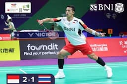 Hasil Piala Thomas 2024: Jonatan Christie Menang, Indonesia vs Thailand 2-1