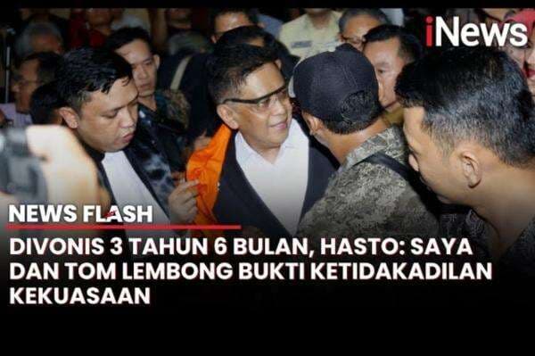 Hasto Divonis 3,5 Tahun Penjara, Tegaskan Dirinya Korban Ketidakadilan Politik Hasto Divonis 3,5 Tahun Penjara, Tegaskan Dirinya Korban Ketidakadilan Politik