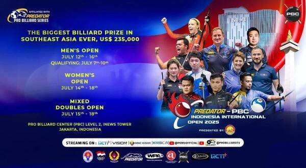 Klik di Sini! Link Live Streaming Predator PBC Indonesia International Open 2025, Kejuaraan Biliar dengan Hadiah Terbesar di Asia Tenggara Klik di Sini! Link Live Streaming Predator PBC Indonesia International Open 2025, Kejuaraan Biliar dengan Hadiah Terbesar di Asia Tenggara