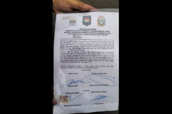 Ini Isi Kesepakatan Aceh dan Sumut Terkait Kepemilikan 4 Pulau Ini Isi Kesepakatan Aceh dan Sumut Terkait Kepemilikan 4 Pulau