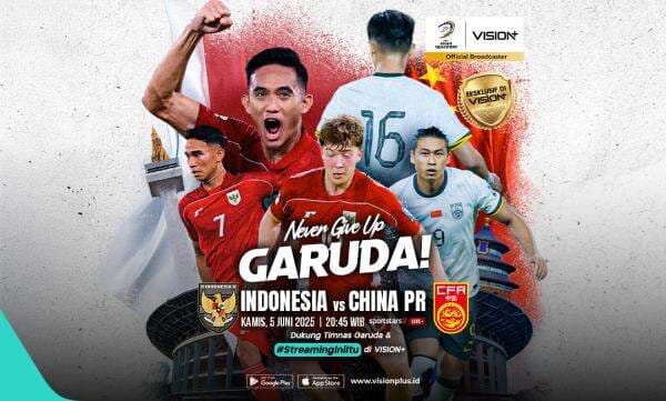 Jadwal dan Cara Nonton Live Streaming Timnas Indonesia vs China di Kualifikasi Piala Dunia 2026 Jadwal dan Cara Nonton Live Streaming Timnas Indonesia vs China di Kualifikasi Piala Dunia 2026
