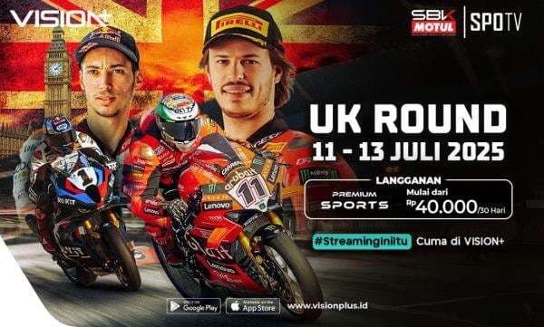 Jadwal dan Link Live Streaming WSBK Inggris 2025 di Vision+ Jadwal dan Link Live Streaming WSBK Inggris 2025 di Vision+