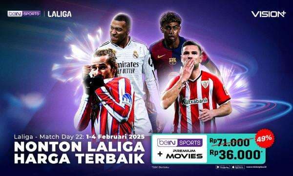 Jadwal dan Link Live Streaming Pekan Ke-22 La Liga 2024-2025 di Vision+: Espanyol vs Real Madrid, Barcelona vs Alaves, Klik di Sini! Jadwal dan Link Live Streaming Pekan Ke-22 La Liga 2024-2025 di Vision+: Espanyol vs Real Madrid, Barcelona vs Alaves, Klik di Sini!