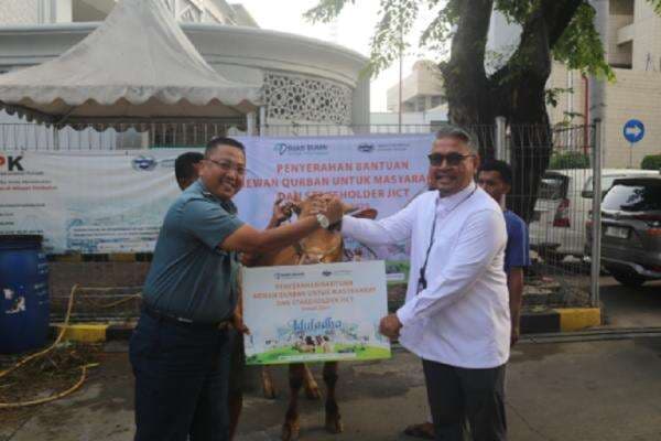 JICT Serahkan 42 Ekor Sapi Kurban untuk Masyarakat Sekitar Pelabuhan Tanjung Priok JICT Serahkan 42 Ekor Sapi Kurban untuk Masyarakat Sekitar Pelabuhan Tanjung Priok
