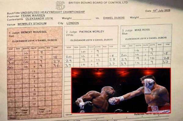 Kartu Skor Oleksandr Usyk Menang Angka Atas Daniel Dubois meski Tanpa KO Kartu Skor Oleksandr Usyk Menang Angka Atas Daniel Dubois meski Tanpa KO