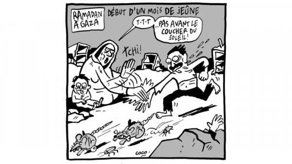 Kartun Surat Kabar Prancis Ejek Warga Palestina yang Kelaparan di Bulan Ramadhan