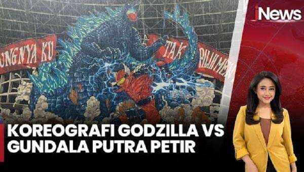 Koreografi Godzilla Vs Gundala Putra Petir di Laga Timnas Indonesia Kontra Jepang Jadi Sorotan Koreografi Godzilla Vs Gundala Putra Petir di Laga Timnas Indonesia Kontra Jepang Jadi Sorotan
