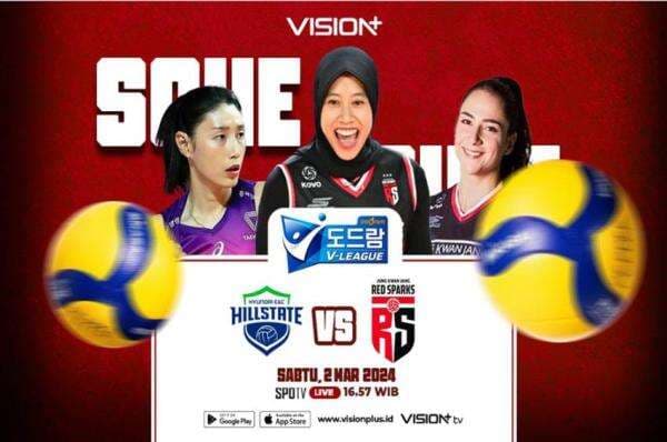 Liga Voli Korea 2023/2024, Hyundai Hillstate vs Red Sparks Live Streaming di Vision+ Liga Voli Korea 2023/2024, Hyundai Hillstate vs Red Sparks Live Streaming di Vision+