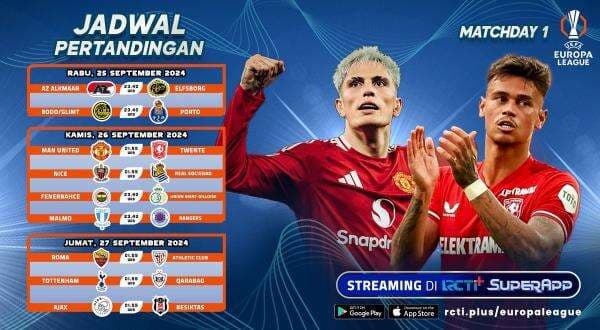 Link Live Streaming Manchester United vs FC Twente di Liga Europa 2024-2025 di RCTI+, Klik di Sini! Link Live Streaming Manchester United vs FC Twente di Liga Europa 2024-2025 di RCTI+, Klik di Sini!