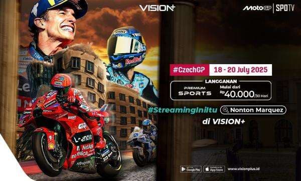 Link Streaming MotoGP Grand Prix of Czechia di VISION+, Cek Jadwalnya! Link Streaming MotoGP Grand Prix of Czechia di VISION+, Cek Jadwalnya!