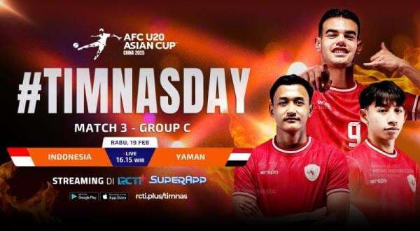 Jadwal Siaran Langsung dan Link Live Streaming Timnas Indonesia U-20 vs Yaman U-20 Jadwal Siaran Langsung dan Link Live Streaming Timnas Indonesia U-20 vs Yaman U-20