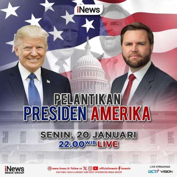 Bersama Aiman Witjaksono, Saksikan Liputan Langsung Pelantikan Presiden Amerika Serikat Donald Trump, Malam Ini Pukul 22.00 WIB, Live di iNews Bersama Aiman Witjaksono, Saksikan Liputan Langsung Pelantikan Presiden Amerika Serikat Donald Trump, Malam Ini Pukul 22.00 WIB, Live di iNews