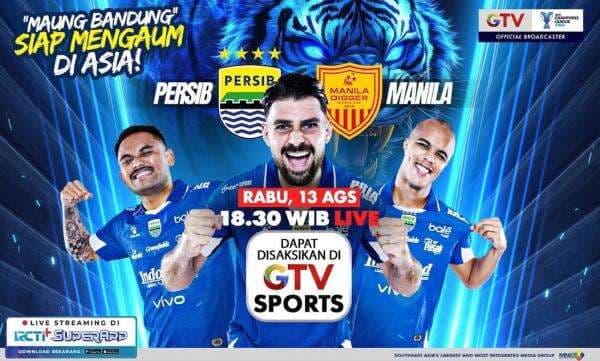 Live di GTV, Menantang Raksasa Filipina, Dukung PersibTembus Babak Utama AFC Champions League Two 2025 Live di GTV, Menantang Raksasa Filipina, Dukung PersibTembus Babak Utama AFC Champions League Two 2025