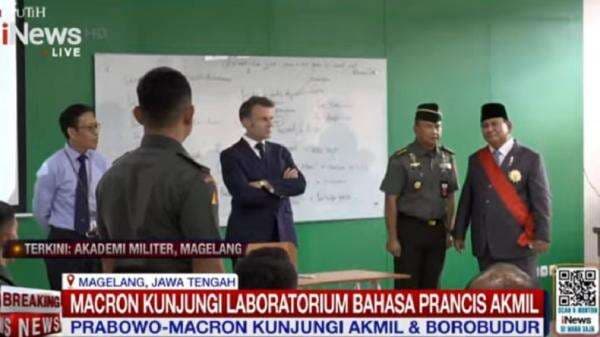 Kunjungi Laboratorium Bahasa Prancis di Akmil Magelang, Macron Berdialog dengan Prajurit TNI Kunjungi Laboratorium Bahasa Prancis di Akmil Magelang, Macron Berdialog dengan Prajurit TNI