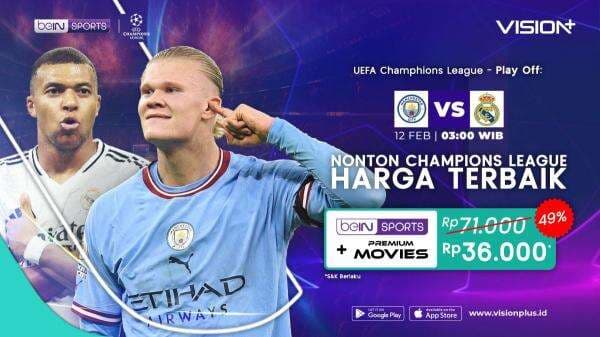 Jadwal dan Link Live Streaming Manchester City vs Real Madrid di Liga Champions 2024-2025 di Vision+ Jadwal dan Link Live Streaming Manchester City vs Real Madrid di Liga Champions 2024-2025 di Vision+