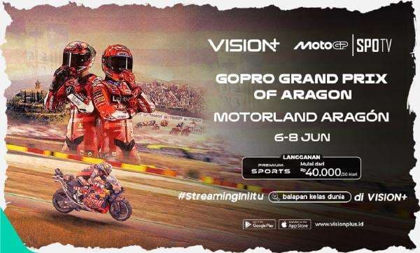 Klik di Sini! Link Live Streaming MotoGP Aragon 2025 di Vision+ Klik di Sini! Link Live Streaming MotoGP Aragon 2025 di Vision+