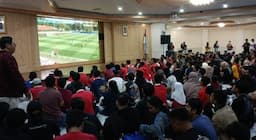 Berlangsung Meriah, Ini Suasana Nobar Timnas Indonesia U-23 vs Guinea U-23 di Kemenpora RI